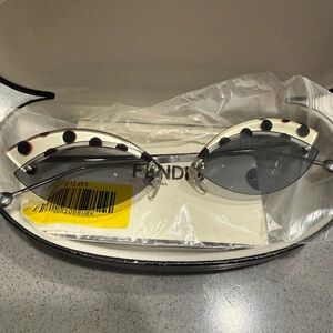 Fendi Black and White Cat Eye Sunglasses